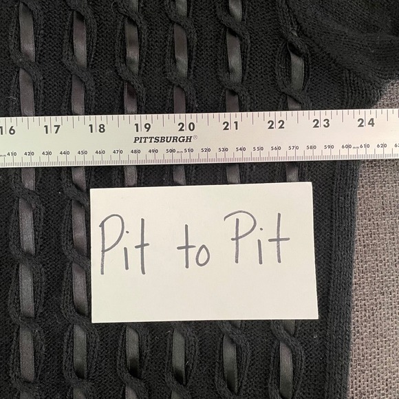 Blair Boutique Cable Knit Sweater w/ Ribbon Weave Whimsygoth Chic Grunge‎ 2XL - Picture 4 of 6